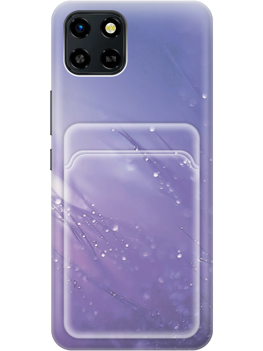 

Силиконовый чехол на Infinix Smart 6 HD с рисунком "Капли на синей траве", Белый;синий, 20012034