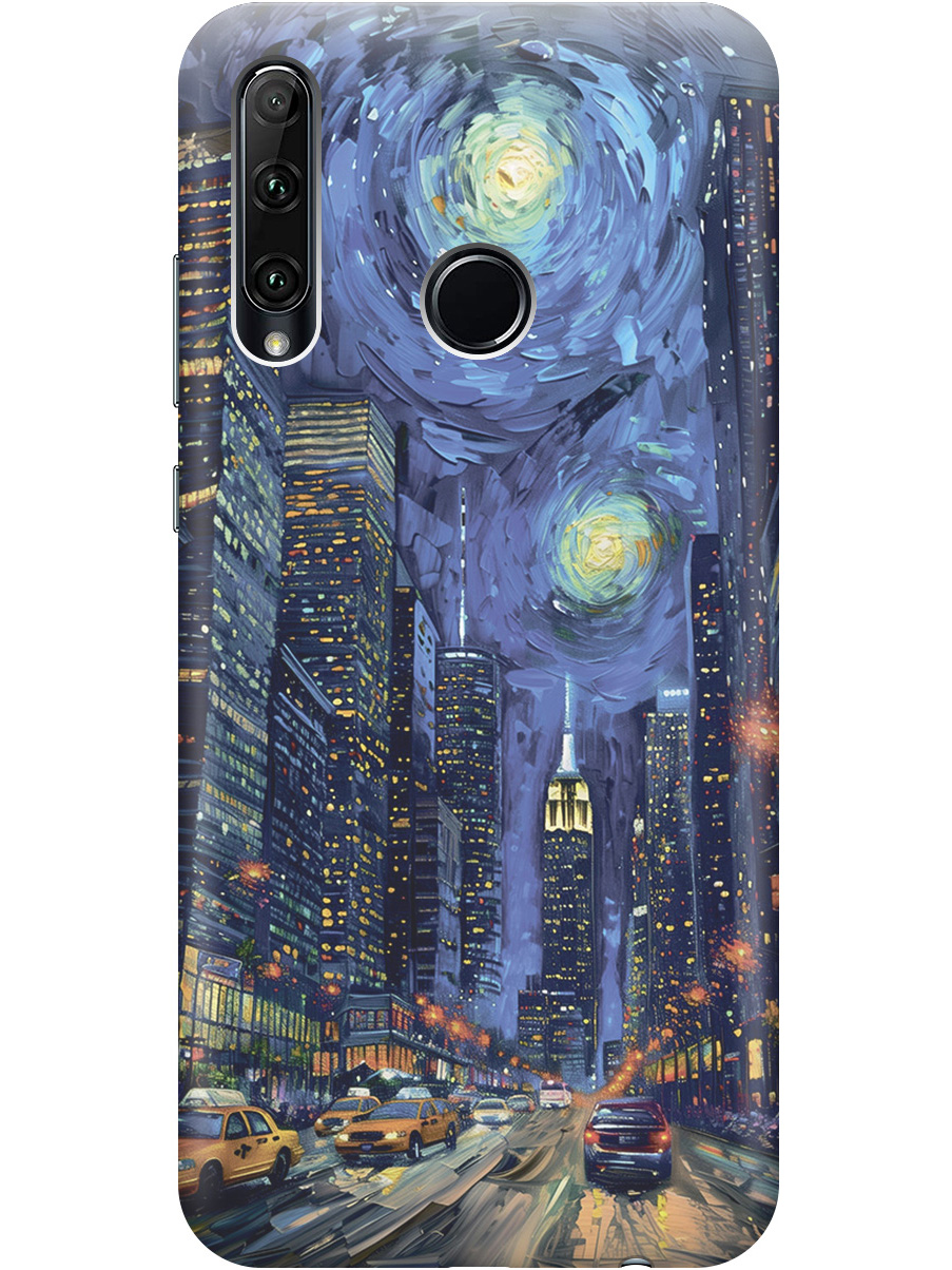 

Силиконовый чехол на Honor 10i/20e с принтом "Ночной проспект", Прозрачный;синий;черный, 721096210
