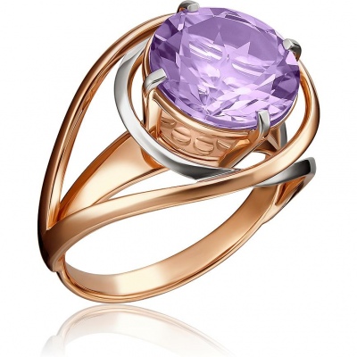 

Кольцо из красного золота с аметистом р. 19 PLATINA jewelry 01-5203-00-203-1110-46, 01-5203-00-203-1110-46