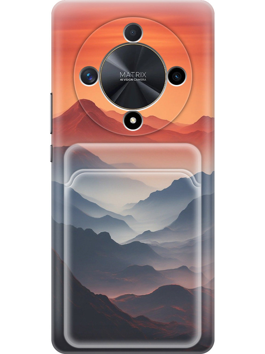 

Силиконовый чехол на Honor X9b / X50 с принтом с карманом для карты прозрачный 786509, Прозрачный;оранжевый;черный, 781974341