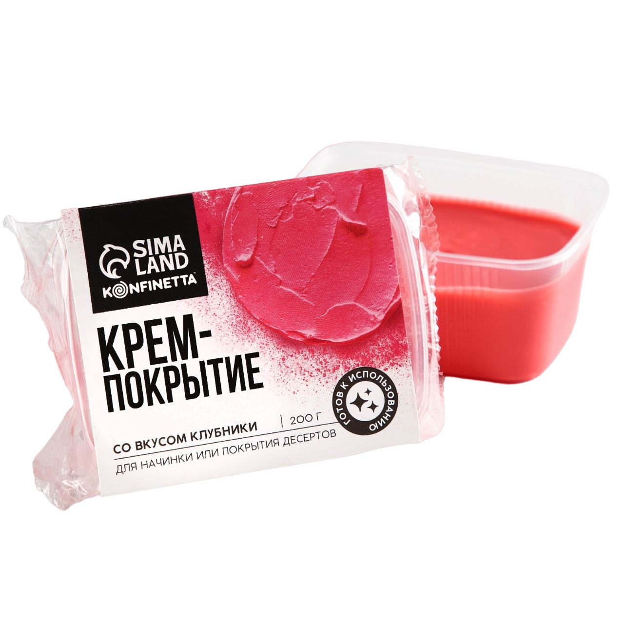 

KONFINETTA Крем-покрытие, вкус: клубника, 200 г.