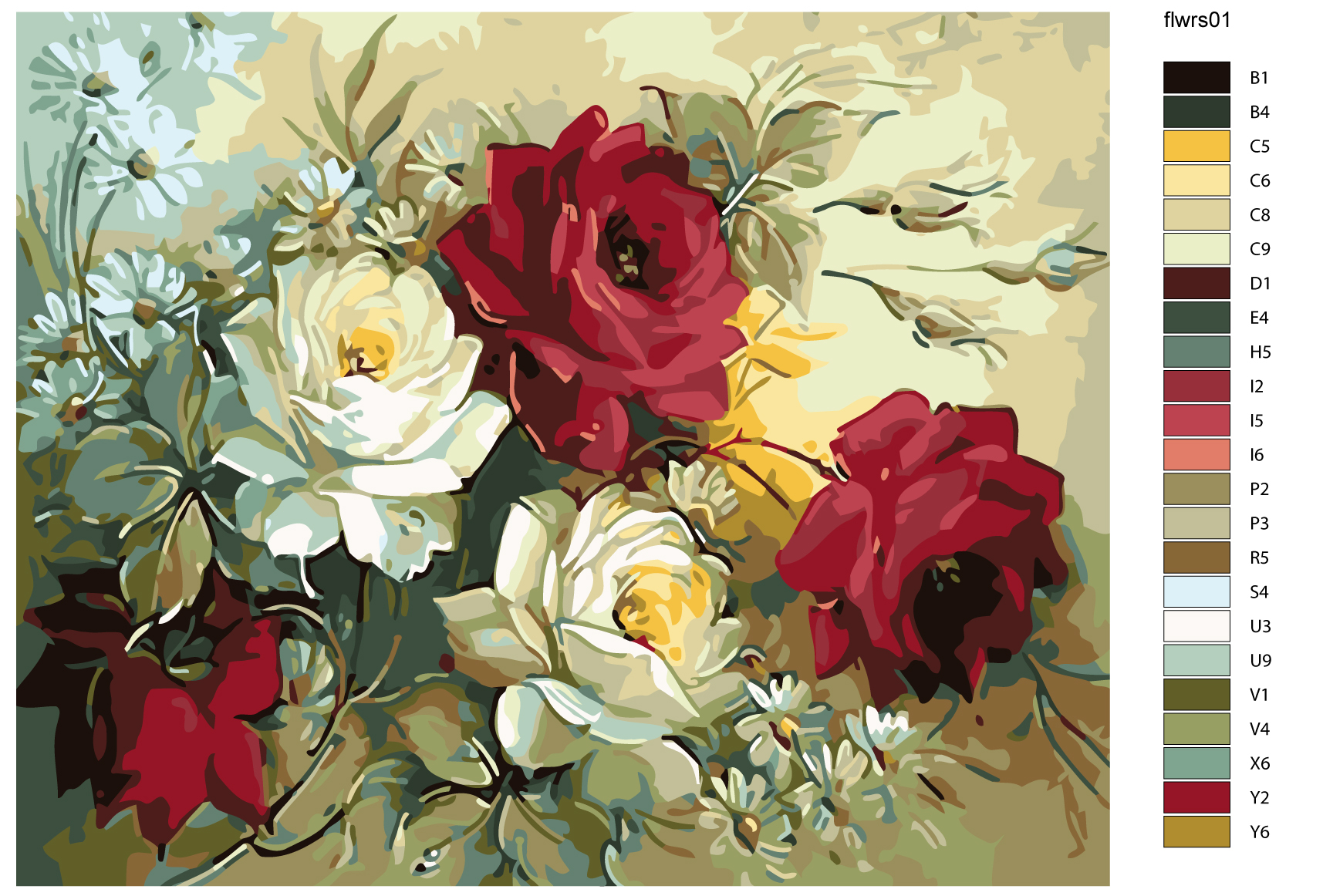 

Картина по номерам, Живопись по номерам, 80 х 100, KTMK-flwrs01, KTMK-flwrs01