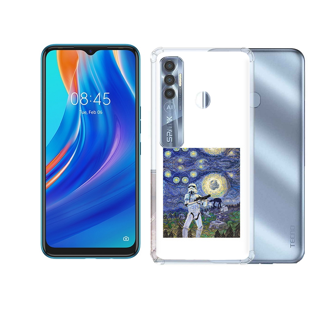

Чехол MyPads Tocco для Tecno Spark 7 Pro star wars звездная ночь, Прозрачный, Tocco