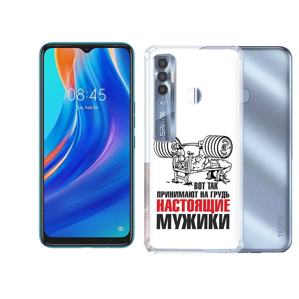 

Чехол MyPads Tocco для Tecno Spark 7 Pro бодибилдинг для мужиков, Прозрачный, Tocco