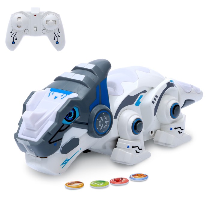 

Робот радиоуправляемый Динозавр, световые и звуковые эффекты, работает от батареек