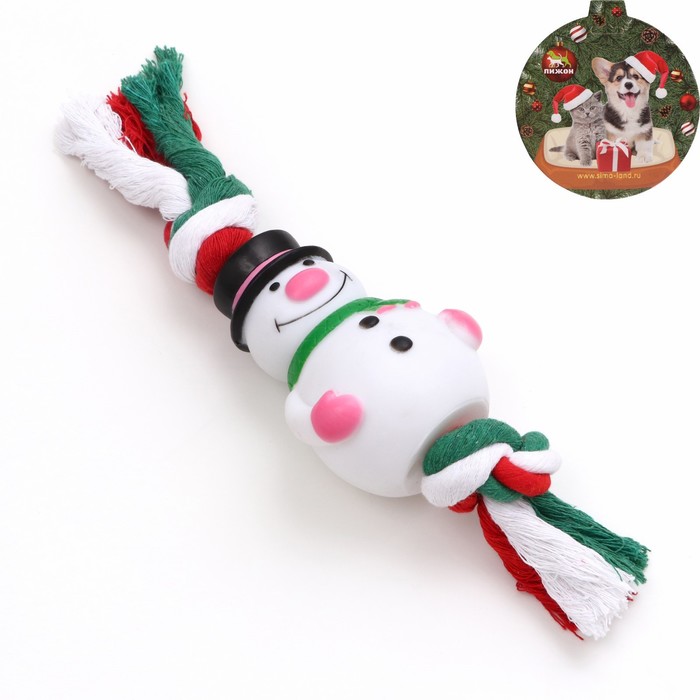 

Игрушка для собак "Снеговик на канате" (канат 1,6 см), 25 х 8 х 7 см
