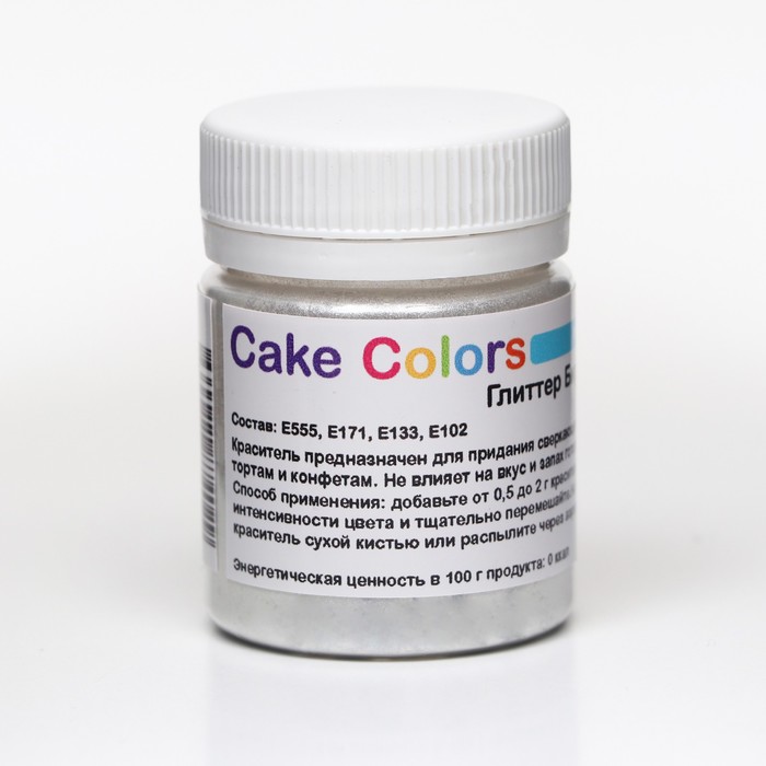 

Глиттер Бирюзовый, пищевой перламутр (блеск) Cake Colors, 10 гр