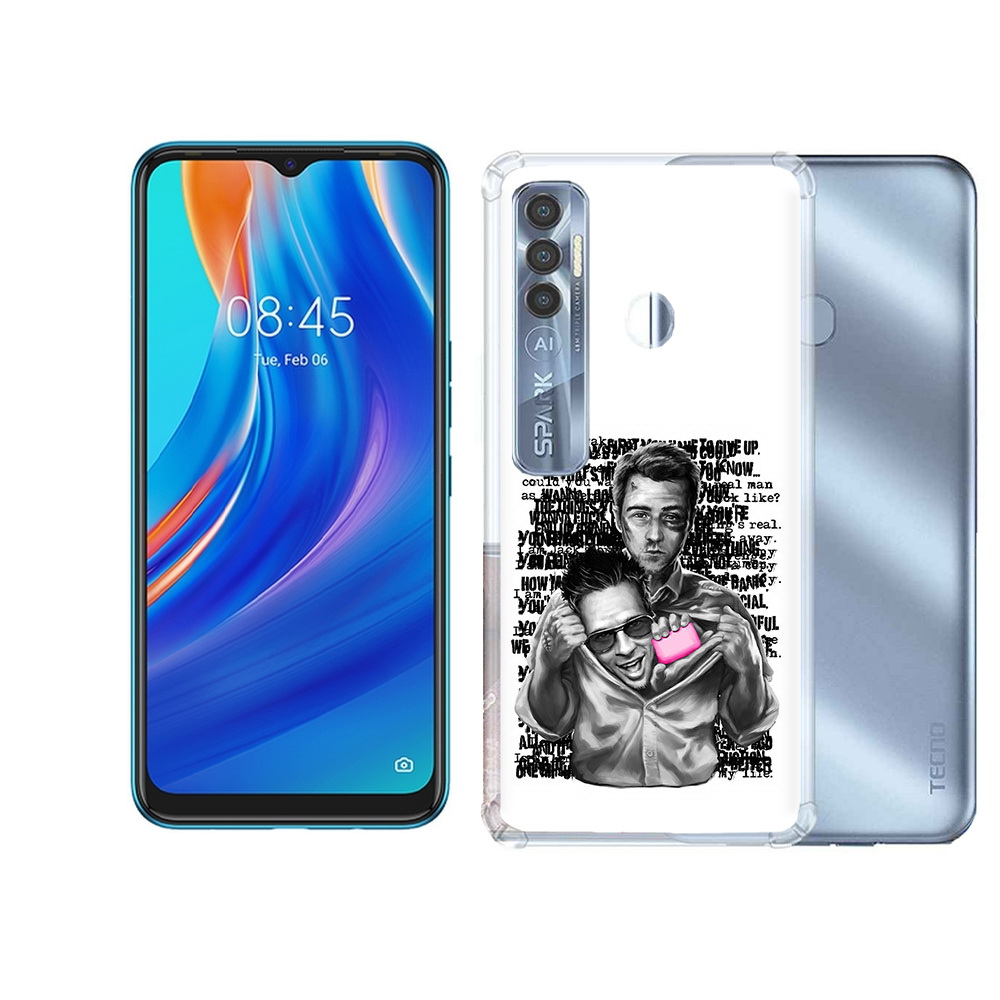 

Чехол MyPads Tocco для Tecno Spark 7 Pro бойцовский клуб, Прозрачный, Tocco