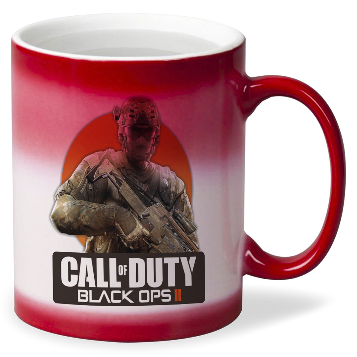 

Кружка хамелеон красный CoolPodarok Call of duty. Black ops