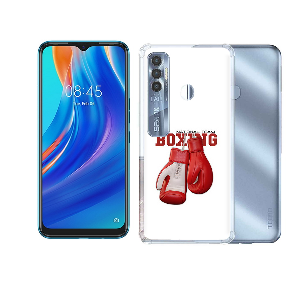 

Чехол MyPads Tocco для Tecno Spark 7 Pro боксерские перчатки, Прозрачный, Tocco