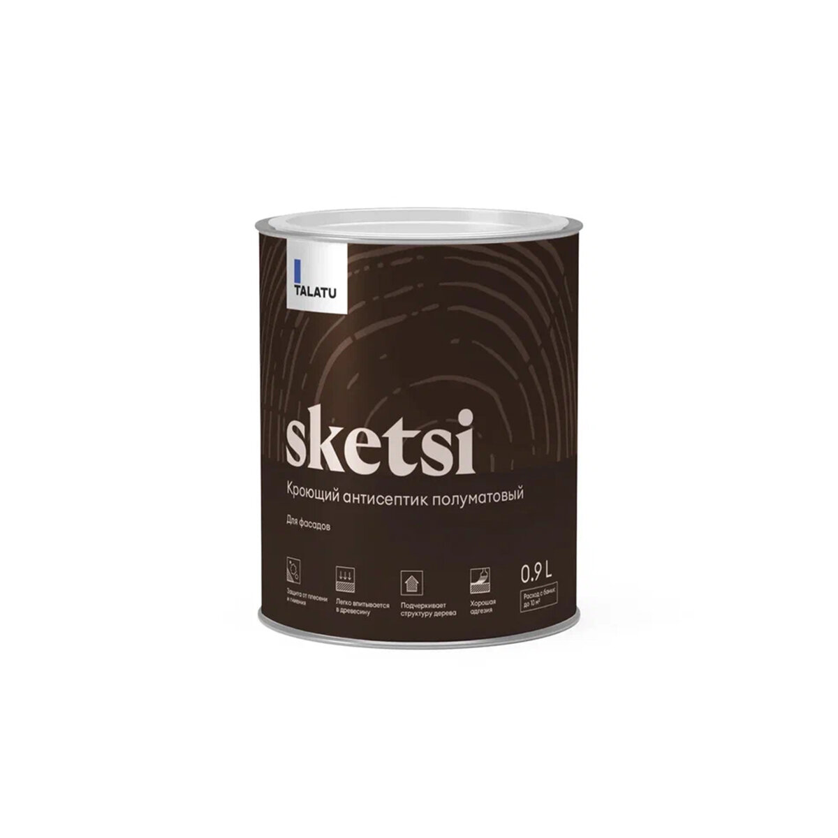 

Антисептик для дерева Talatu Sketsi, кроющий, полуматовый, база A, белый, 0,9 л
