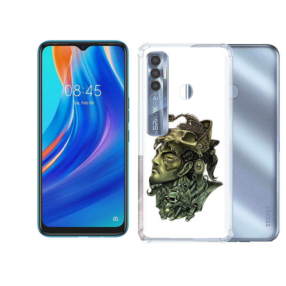 

Чехол MyPads Tocco для Tecno Spark 7 Pro бронзовый воин, Прозрачный, Tocco