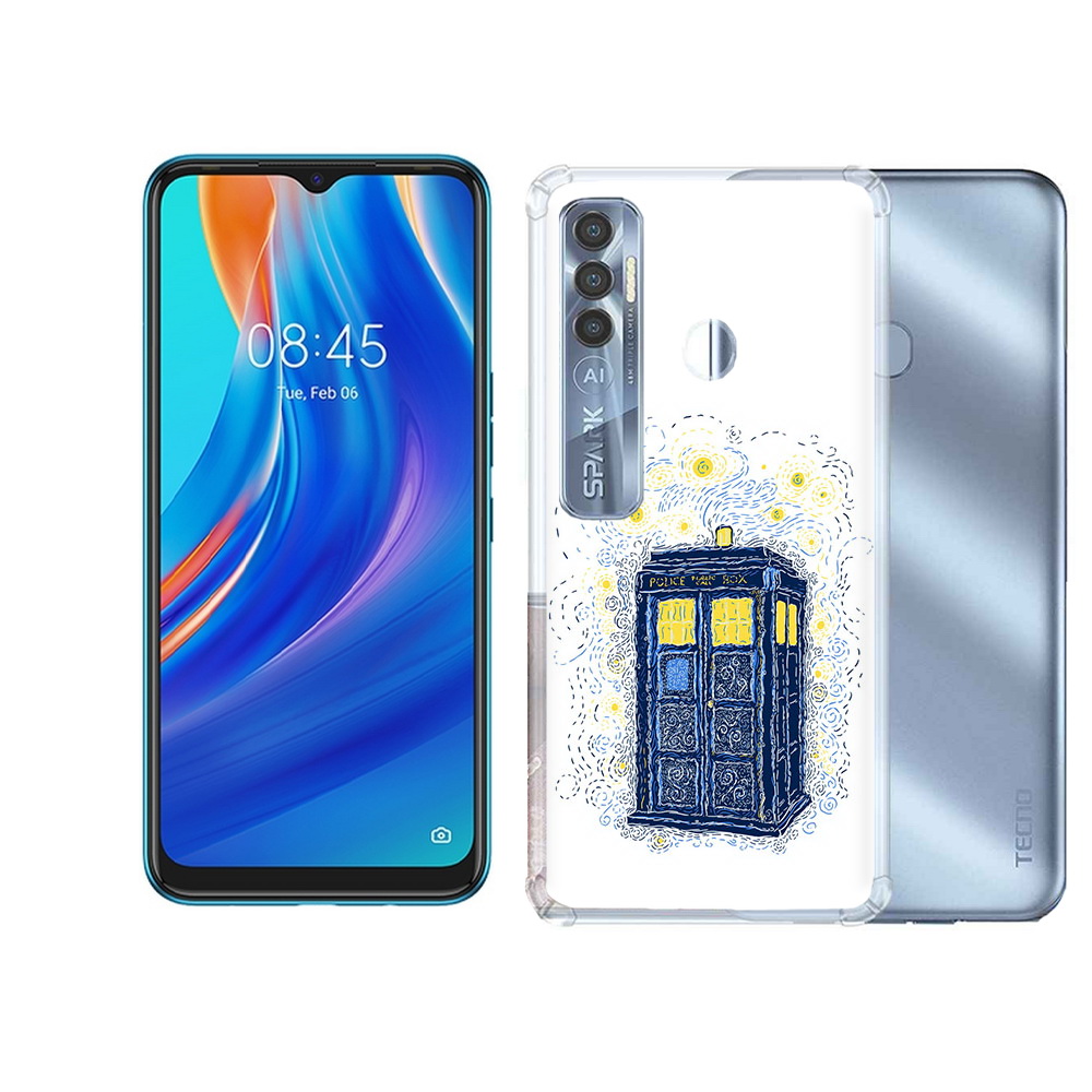 

Чехол MyPads Tocco для Tecno Spark 7 Pro будка рисунок, Прозрачный, Tocco