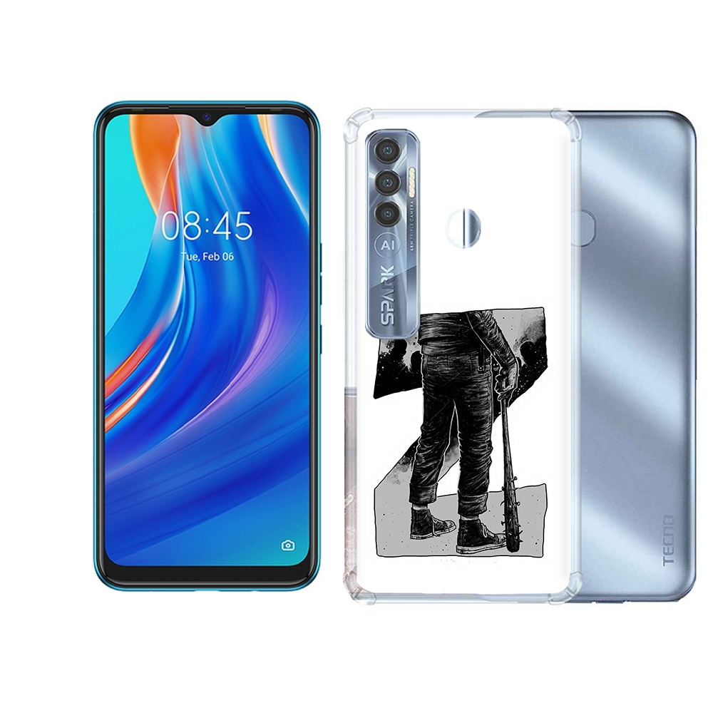 

Чехол MyPads Tocco для Tecno Spark 7 Pro воин черно белый, Tocco
