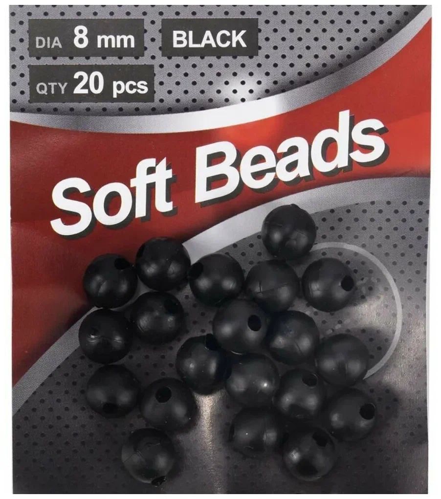 

Бусина фидерная Namazu Soft Beads, PVC, d-8 мм, круглая, цв. черный (20 шт.)/1000/