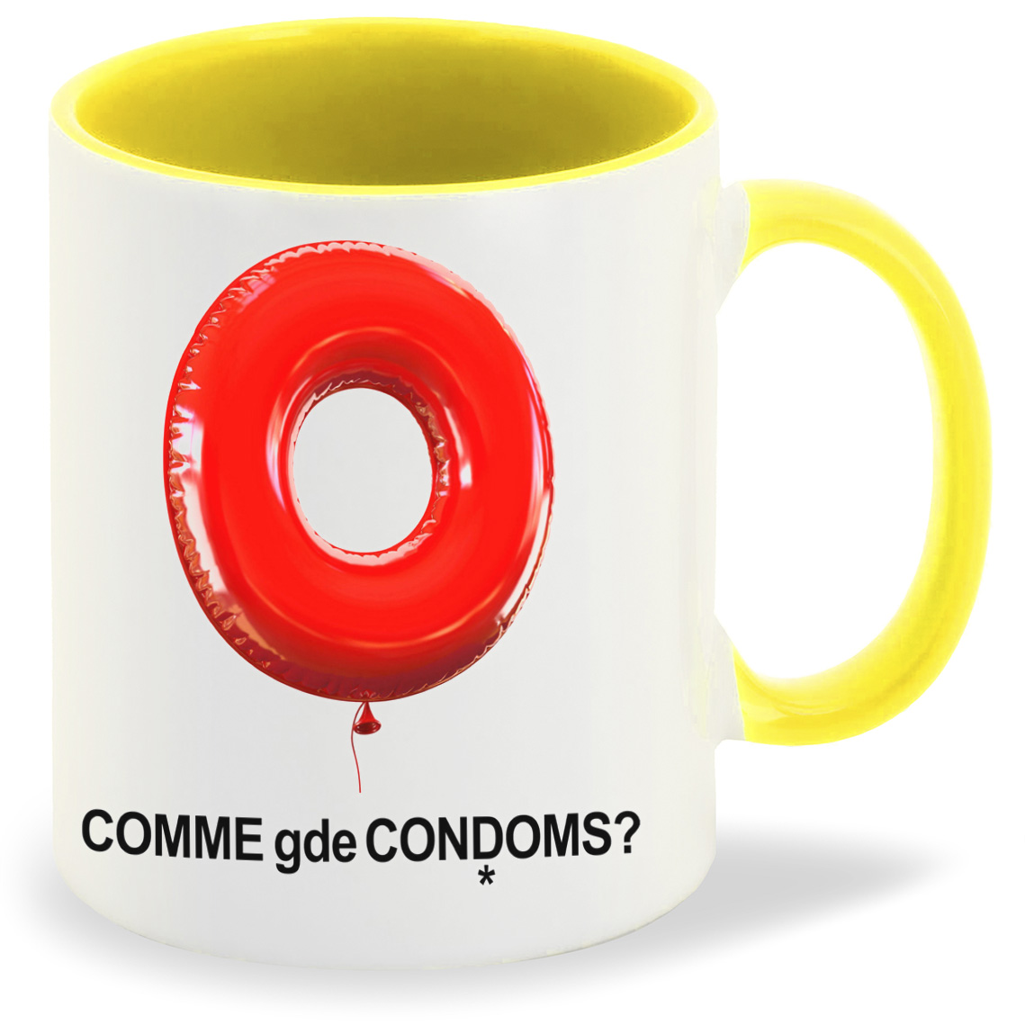 фото Кружка желтая coolpodarok comme gde condoms