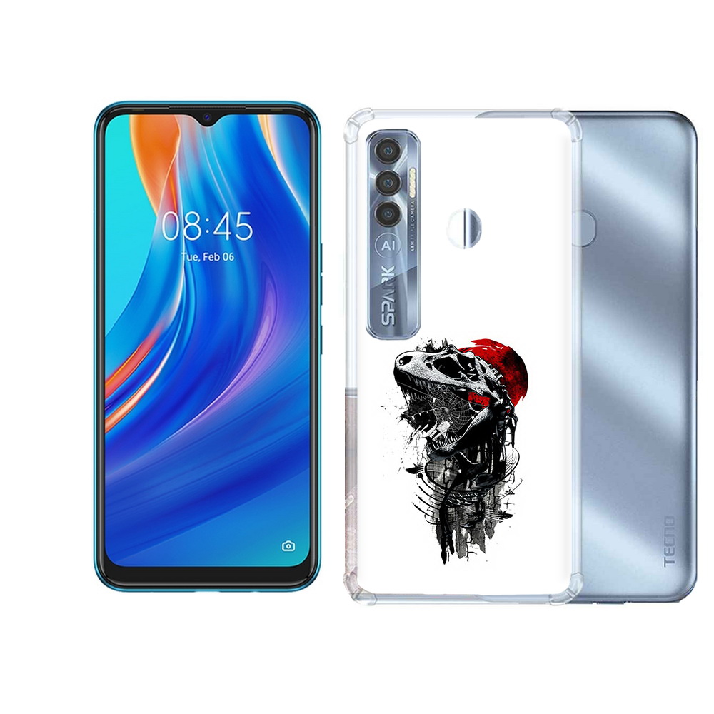 

Чехол MyPads Tocco для Tecno Spark 7 Pro вымерший динозавр, Прозрачный, Tocco