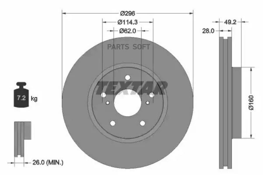 

Диск тормозной LEXUS IS220d, IS250 11/05> с покрытием PRO