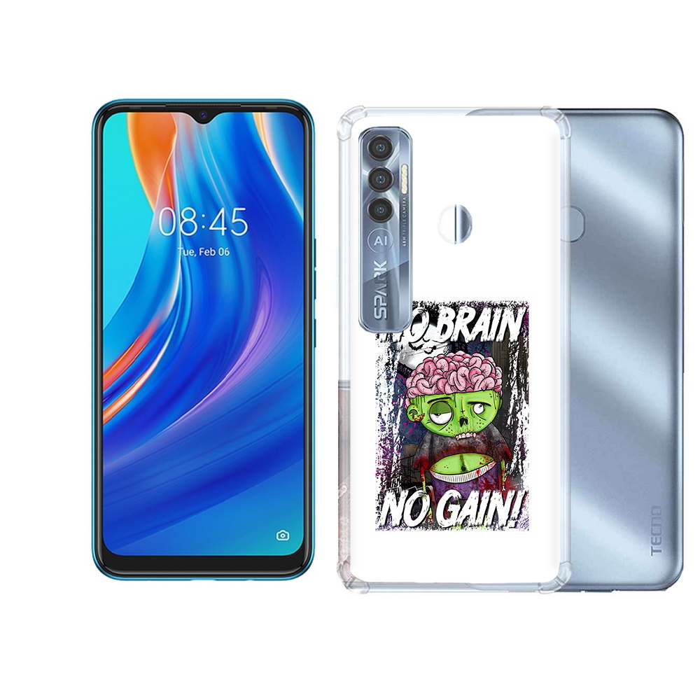 

Чехол MyPads Tocco для Tecno Spark 7 Pro глупый зомби, Прозрачный, Tocco
