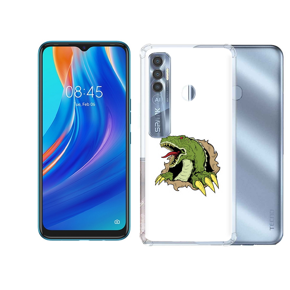 

Чехол MyPads Tocco для Tecno Spark 7 Pro годзила, Прозрачный, Tocco