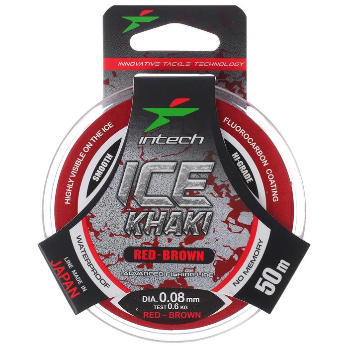 

Леска Intech Ice Khaki, цвет красный-коричневый, 0,08, 50 м