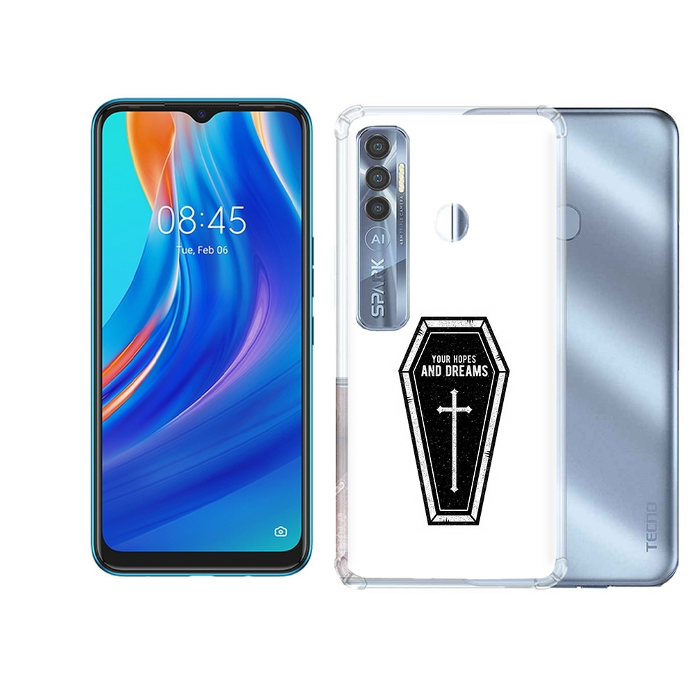

Чехол MyPads Tocco для Tecno Spark 7 Pro гроб с мечтами, Прозрачный, Tocco