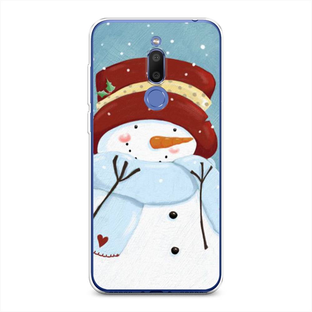

Чехол на Meizu M6T "Застенчивый снеговик", Голубой;белый;красный, 72850-5
