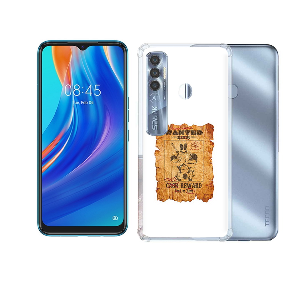 

Чехол MyPads Tocco для Tecno Spark 7 Pro дедпул, Прозрачный, Tocco