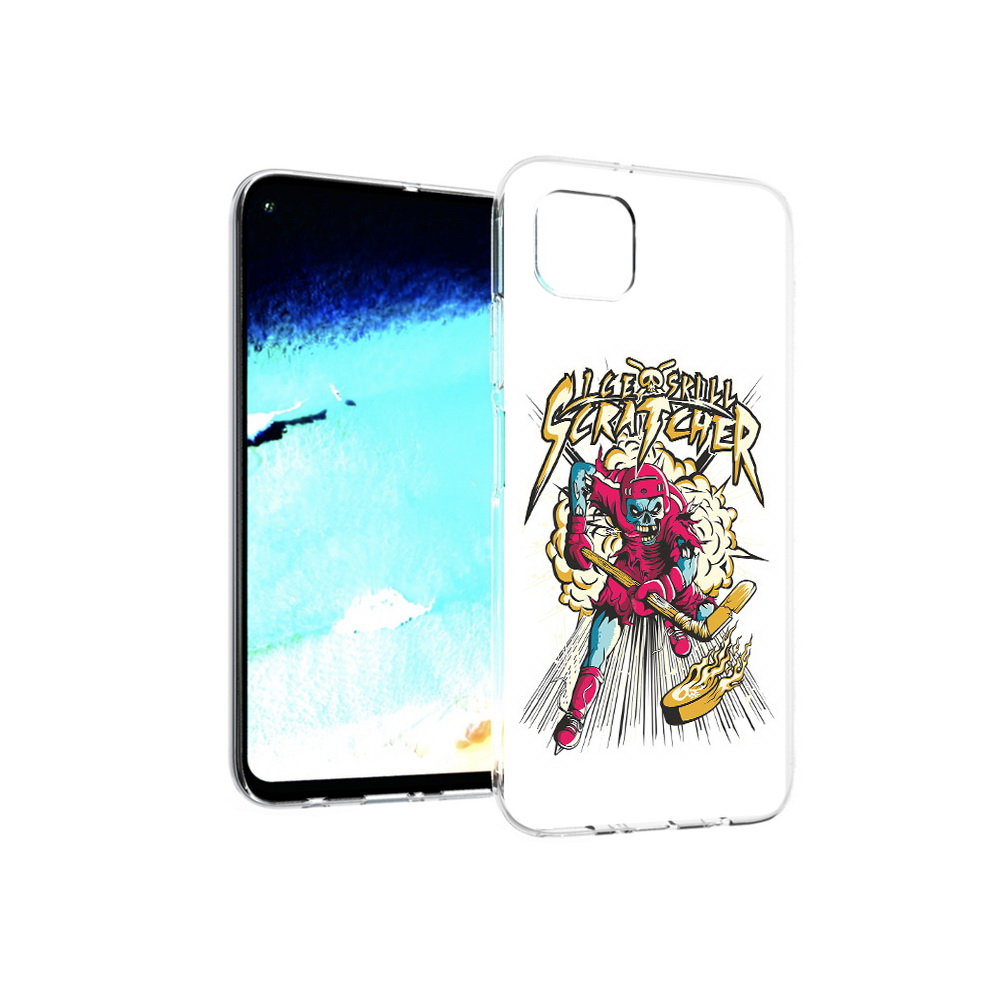 

Чехол MyPads Tocco для Huawei Nova 6 SE нарисованный скелет хоккеист, Прозрачный, Tocco