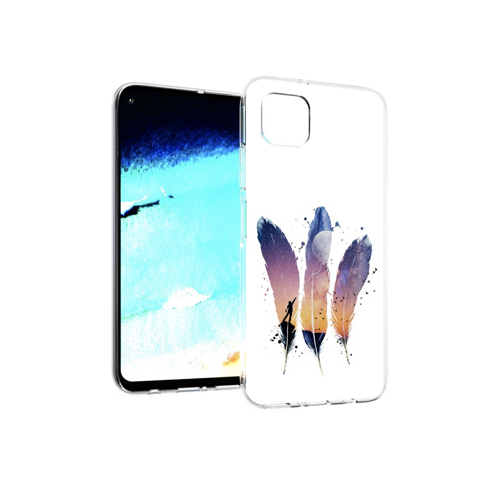 

Чехол MyPads Tocco для Huawei Nova 6 SE небесные перья, Прозрачный, Tocco
