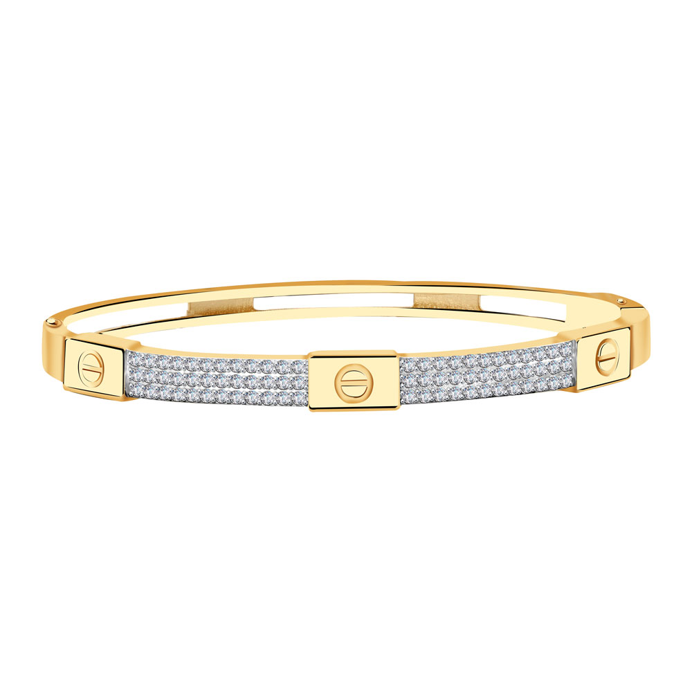 

Браслет из золота с фианитом р. 16 DIAMANT-ONLINE Б070046., Б070046.