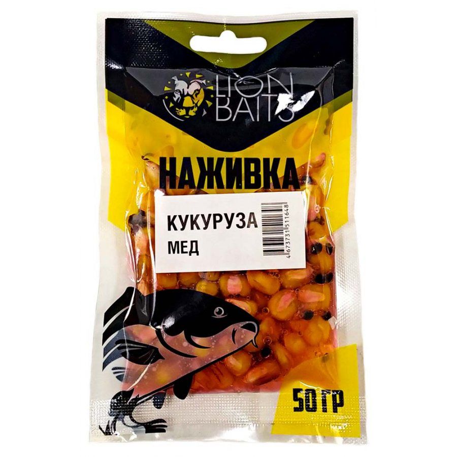 

LION BAITS Наживка Кукуруза насадочная Мед 50гр