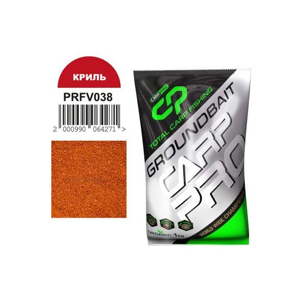 

CARP PRO Прикормка для рыбы Криль 1кг, Красный, Криль