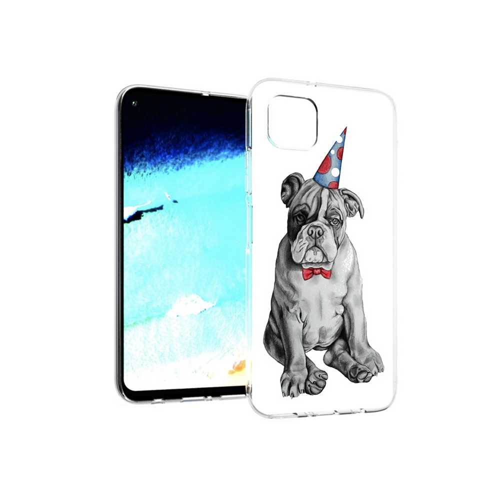 Чехол MyPads Tocco для Huawei Nova 6 SE праздничный щенок