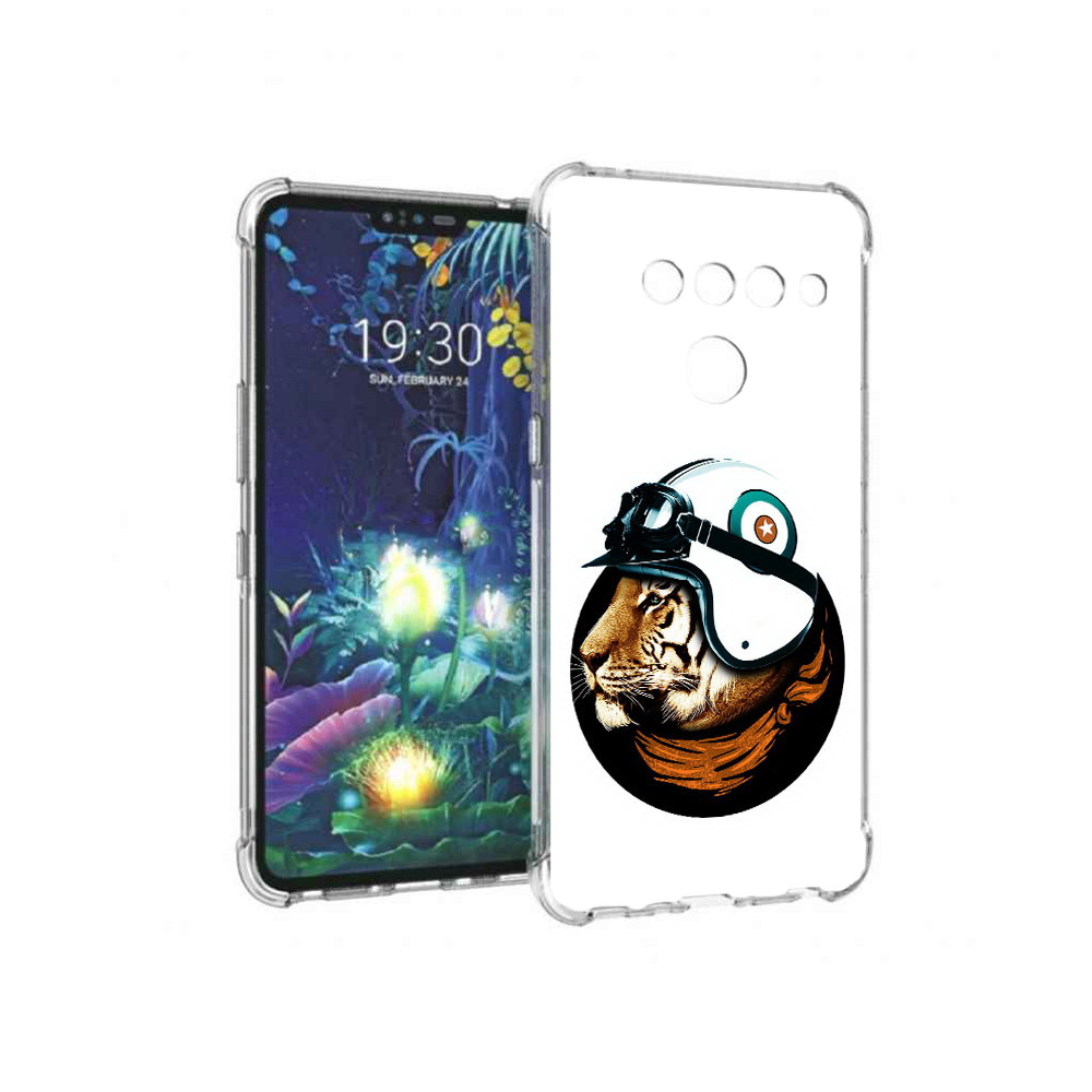 

Чехол MyPads Tocco для LG V50 ThinQ Тигр в шлеме, Прозрачный, Tocco