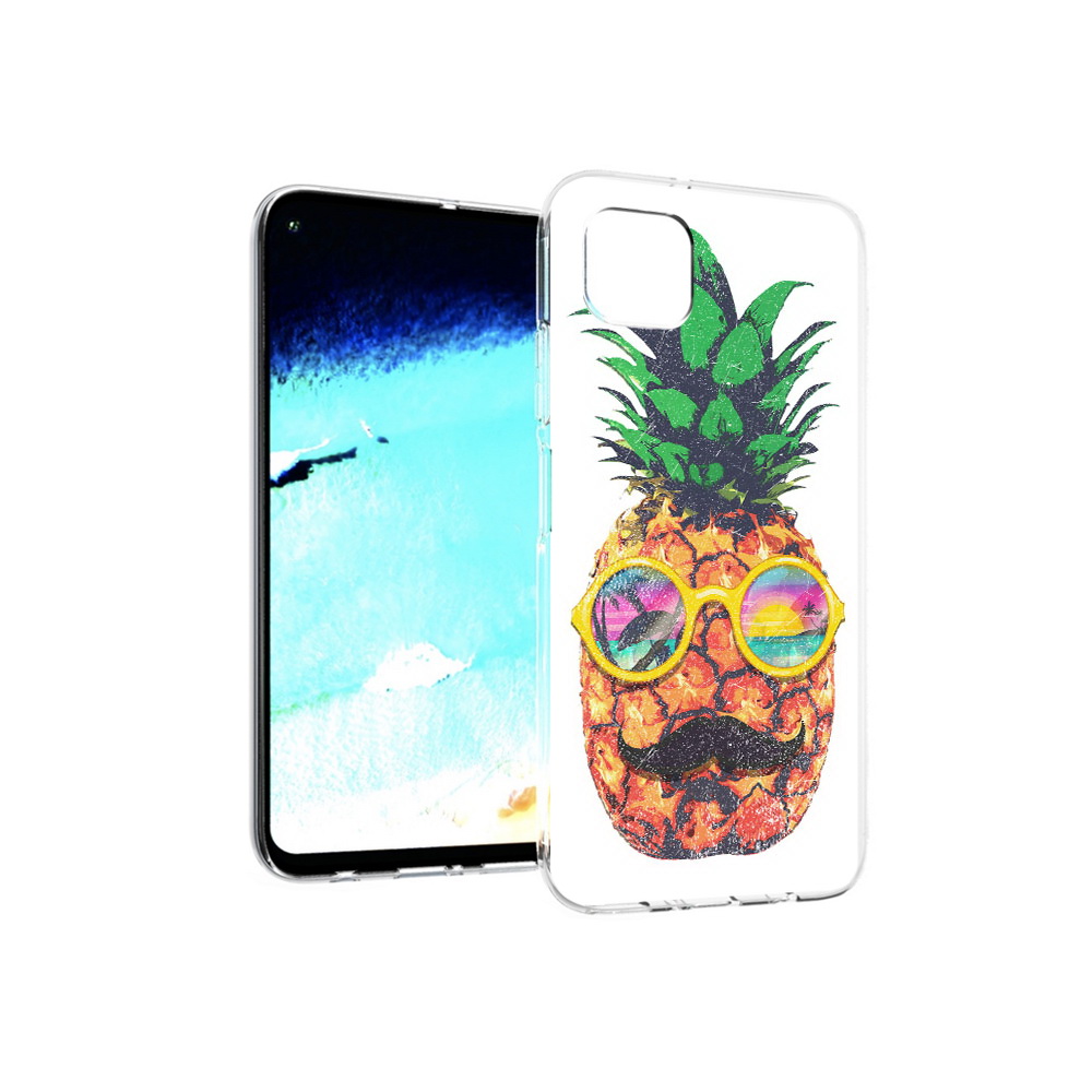 

Чехол MyPads Tocco для Huawei Nova 6 SE прикольный ананас с лицом, Прозрачный, Tocco