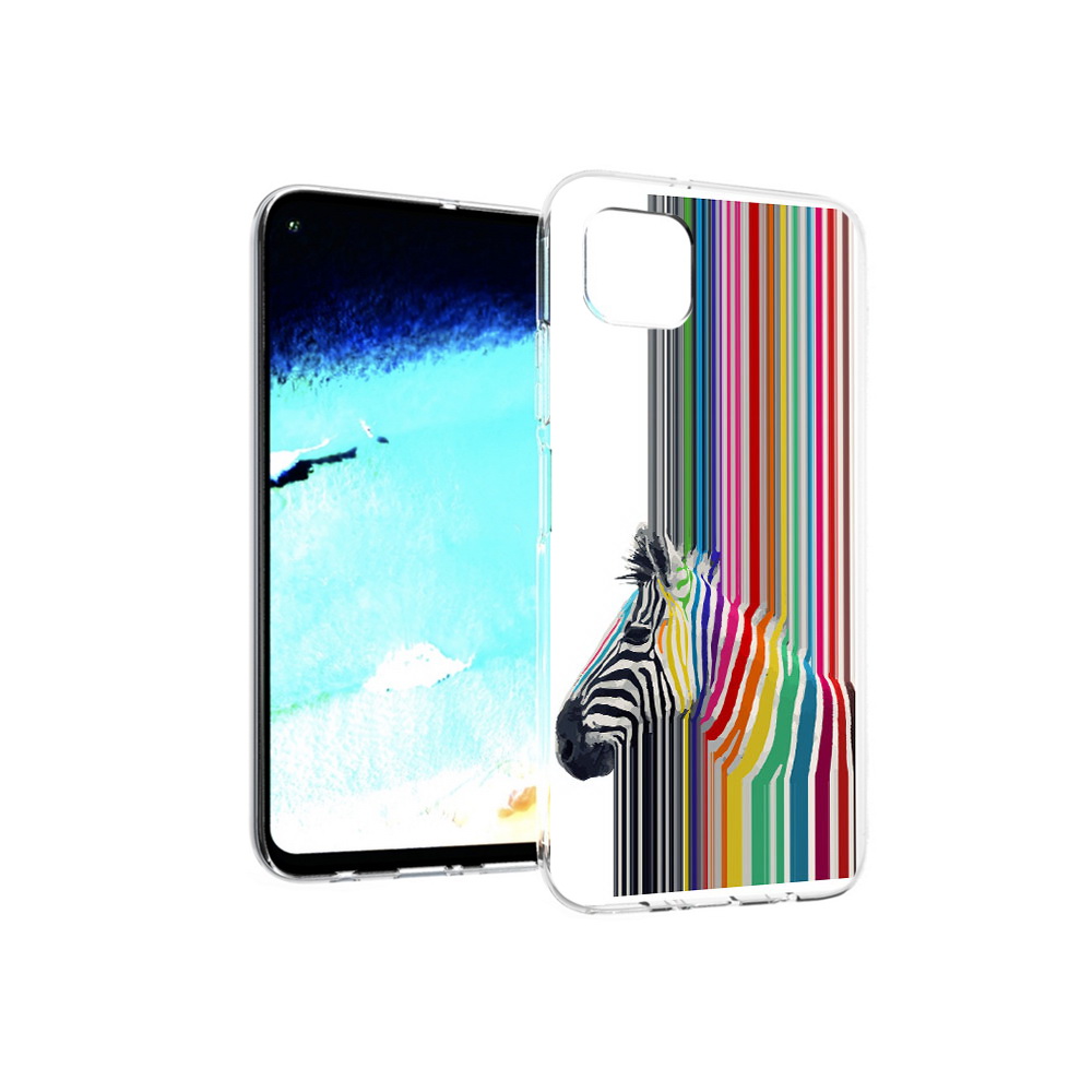 

Чехол MyPads Tocco для Huawei Nova 6 SE радужная зебра, Прозрачный, Tocco