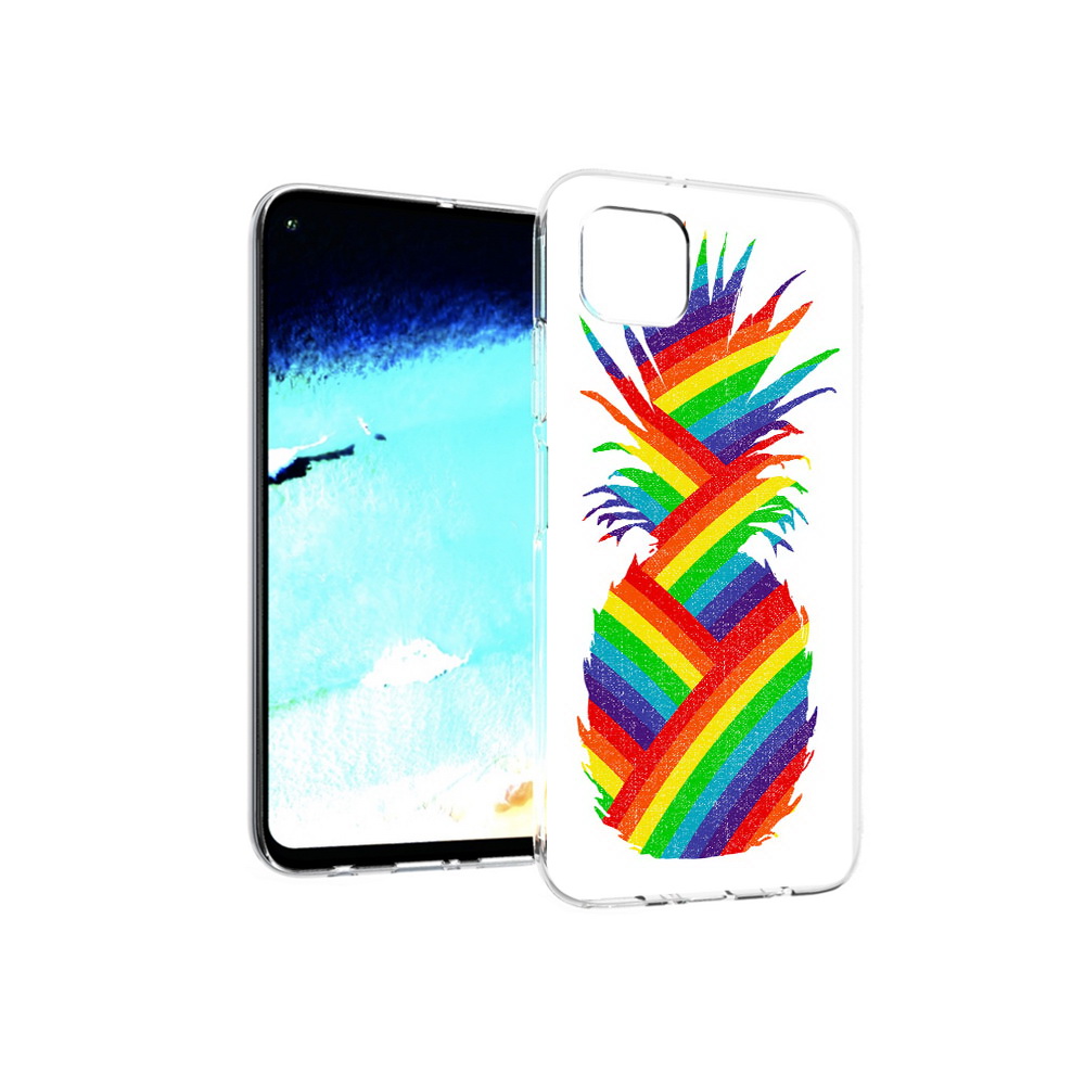 

Чехол MyPads Tocco для Huawei Nova 6 SE радужный ананас, Прозрачный, Tocco