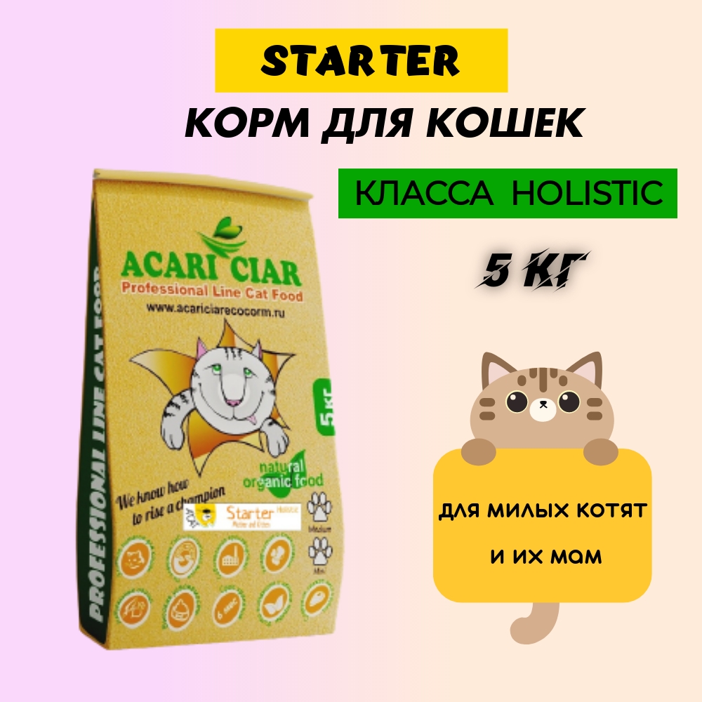 Сухой корм для кошек Acari Ciar Holistic Starter KITTY MOTHER индейка, ягнёнок, 5 кг