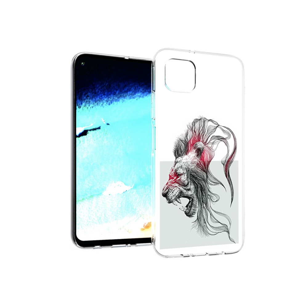 

Чехол MyPads Tocco для Huawei Nova 6 SE разъяренный лев, Прозрачный, Tocco