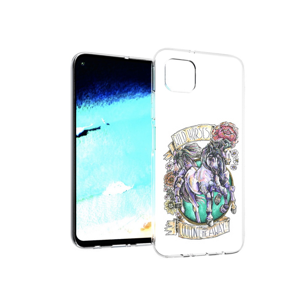 

Чехол MyPads Tocco для Huawei Nova 6 SE рисунок коней в цветах, Прозрачный, Tocco
