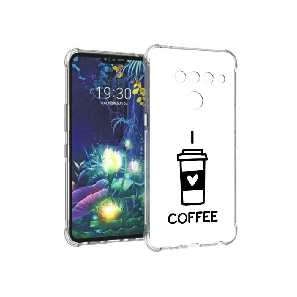 

Чехол MyPads Tocco для LG V50 ThinQ Я люблю кофе, Прозрачный, Tocco