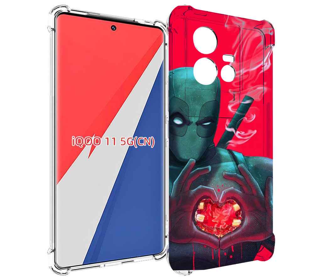 

Чехол MyPads дедпул-в-сердце для Vivo iQOO 11, Прозрачный, Tocco