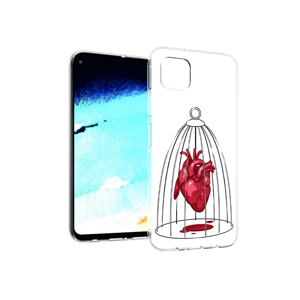 

Чехол MyPads Tocco для Huawei Nova 6 SE сердце в клетке, Прозрачный, Tocco