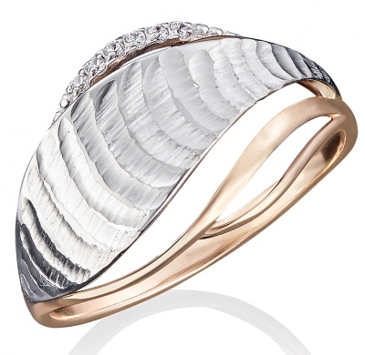 

Кольцо из комбинированного золота р.  PLATINA jewelry 01-4888-00-401-1111-03, фианит, 01-4888-00-401-1111-03
