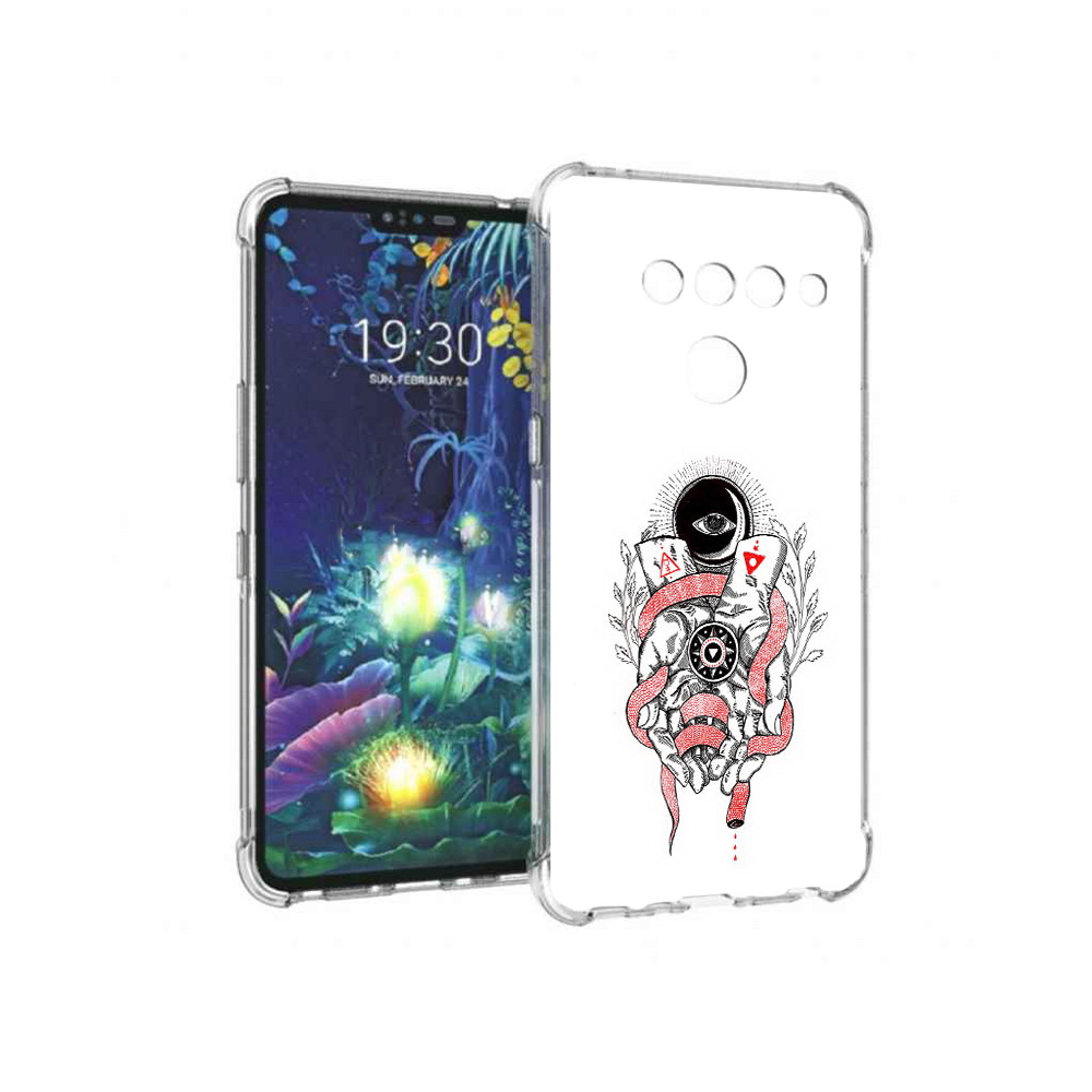 

Чехол MyPads Tocco для LG V50 ThinQ абстрация связанные руки, Прозрачный, Tocco