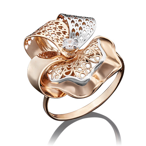 

Кольцо из красного золота р. 18 PLATINA jewelry 01-4890-00-401-1110-48, фианит, 01-4890-00-401-1110-48