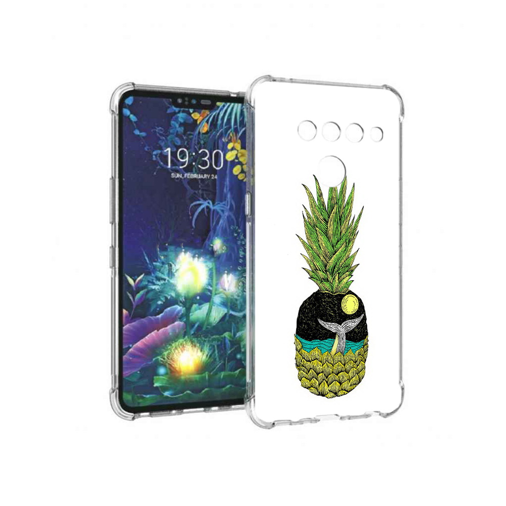 

Чехол MyPads Tocco для LG V50 ThinQ ананас с китом, Прозрачный, Tocco