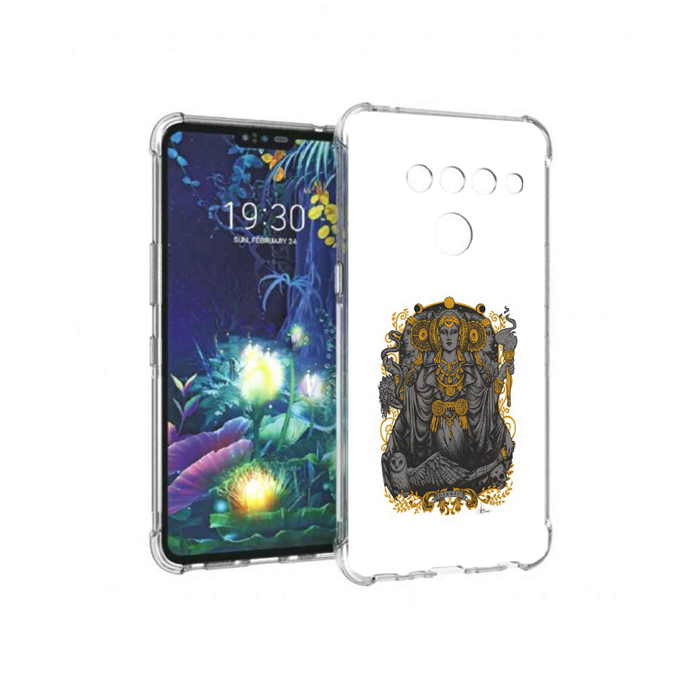 

Чехол MyPads Tocco для LG V50 ThinQ божество с золотыми элементами, Прозрачный, Tocco