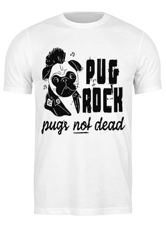 

Футболка мужская Printio Pug rock белая L, Белый, Pug rock
